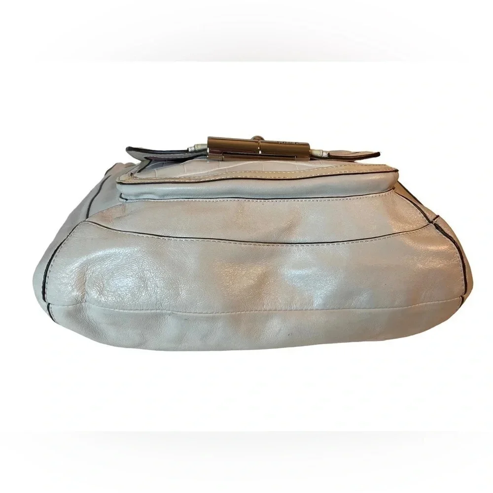 COACH Vintage Leather Shoulder Bag Pearl White Cream